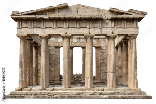 Fototapeta Ancient temple ruins showcasing classical architecture with detailed columns and stone carvings for historical exploration