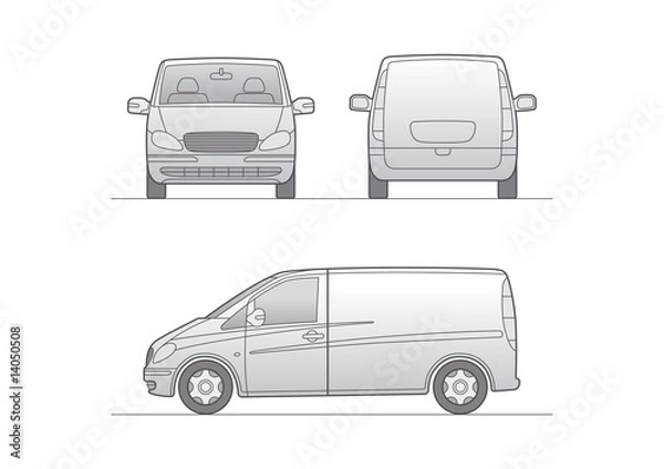 Fototapeta White vector van