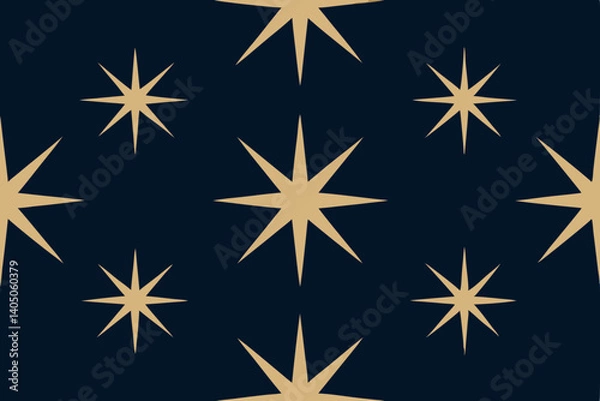 Fototapeta golden stars on black pattern 