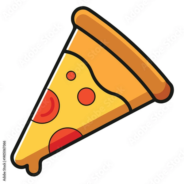 Obraz Flat vector pizza illustration with vibrant toppings and melted cheese