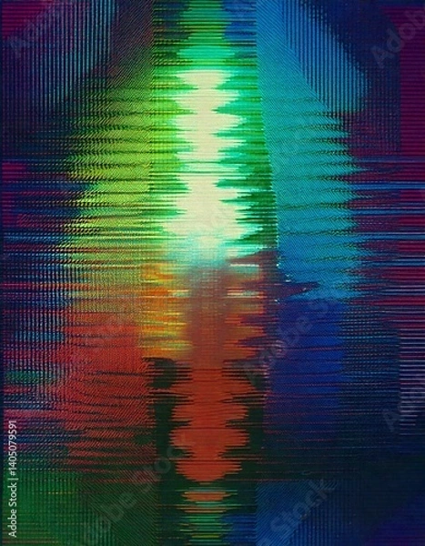 Obraz Retro CRT TV Screen Texture with Classic Signal Interference Glitch

