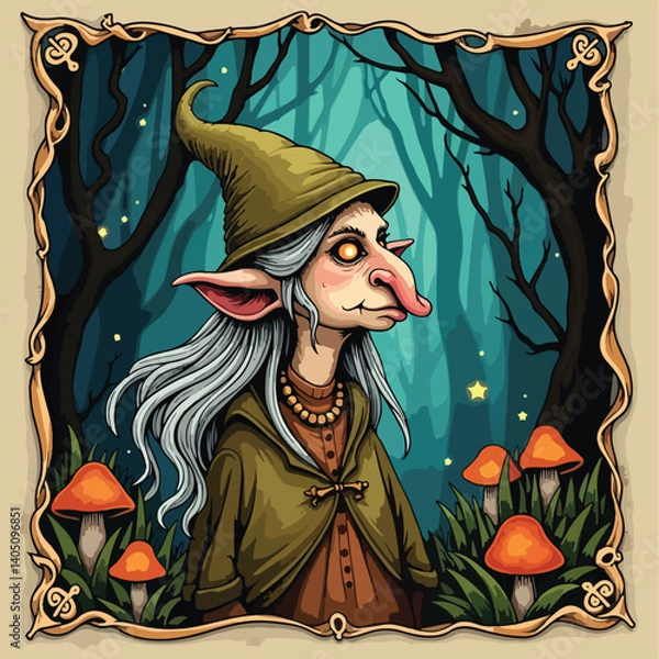 Fototapeta witch with a broom