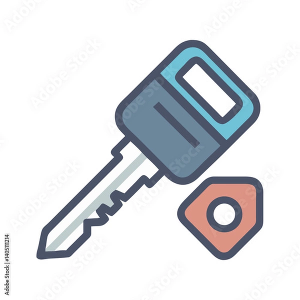 Obraz Car Key Icon Representing Vehicle Access and Security