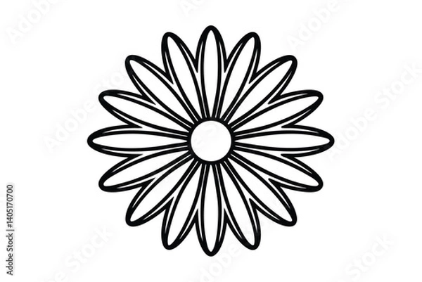 Obraz Daisy flower outline flat icon
