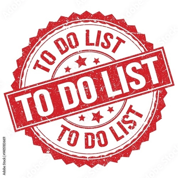Fototapeta TO DO LIST text on red round stamp sign