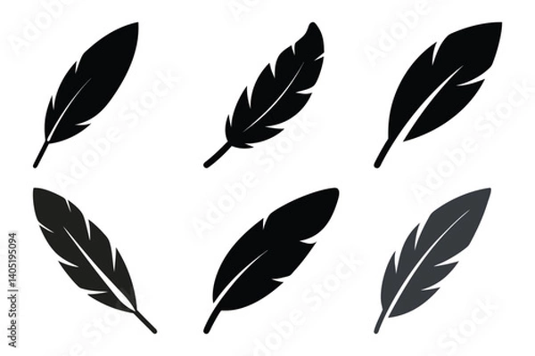 Fototapeta Colorful Feather Illustrations Minimalist Nature-Inspired Design