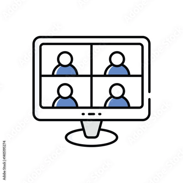 Obraz Online Meeting Vector icon