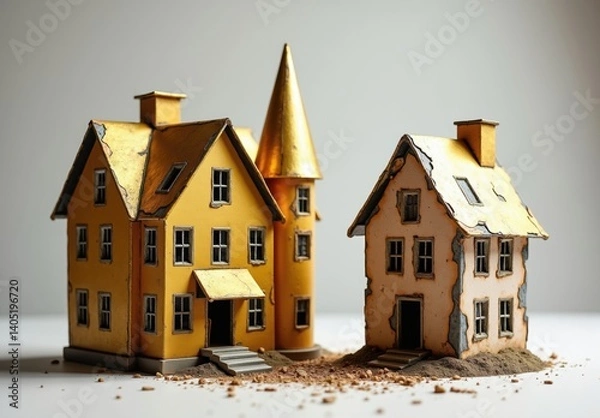 Obraz worn model houses