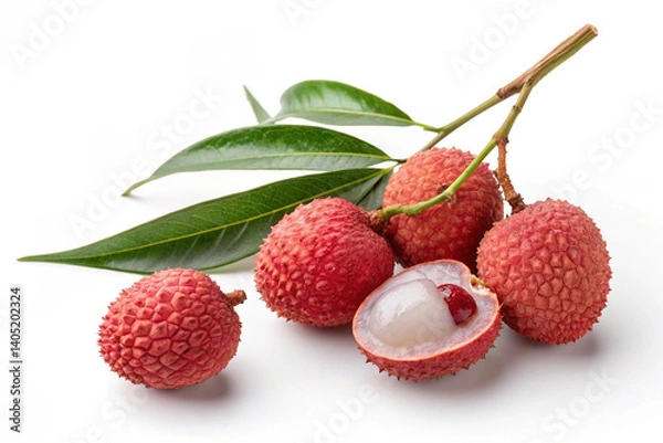 Fototapeta lychee isolated on white