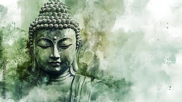 Obraz Buddha with Light Green Background