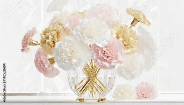 Fototapeta Beautiful abstract carnation design, flower background - 아름다운 카네이션 디자인, 꽃 배경