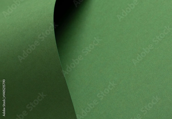 Obraz Matte designer paper texture with smooth, curved folds and waves. Elegant, clean surface in soft green, leafy green, and forest green tones. Stylish, natural earthy monochrome backdrop, perfect for a.