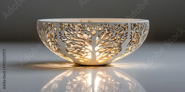 Fototapeta symbolic brain surrounded by soft light, symbolizing mental well-being and balance.
