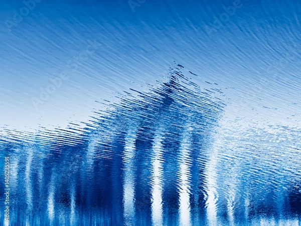 Fototapeta Dramatic columns reflections in clean water background