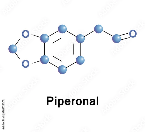 Fototapeta Piperonal, also known as heliotropin, is an organic compound which is commonly found in fragrances and flavors. The molecule is structurally related to other aromatic aldehydes 