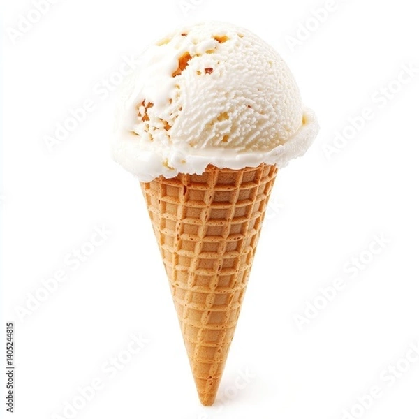 Fototapeta Creamy ice cream cone, soft-serve scoop