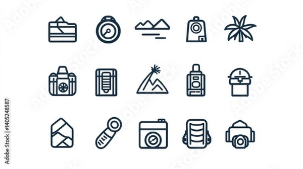 Fototapeta Vector set of linear icons and logo design elements
