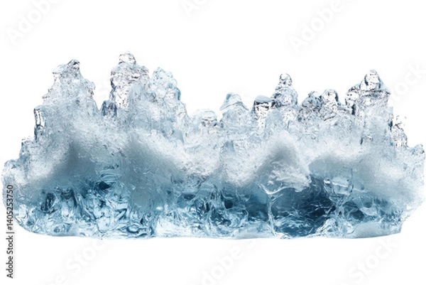 Fototapeta Glacial Ice Formation A Stunning Blue Ice Sculpture Against a Black Background Detailed Texture and Crystalline