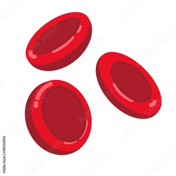 Obraz Red blood cells icon isolated on white background. Human erythrocytes cell in simple trendy style with PNG format. Elements for human blood vessel concept illustration, and human body structure. 