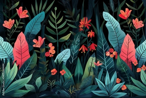 Fototapeta Floral summer background, field with flowers