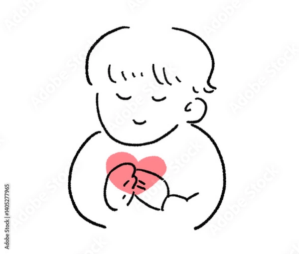 Obraz ハートを持つ人のイラスト