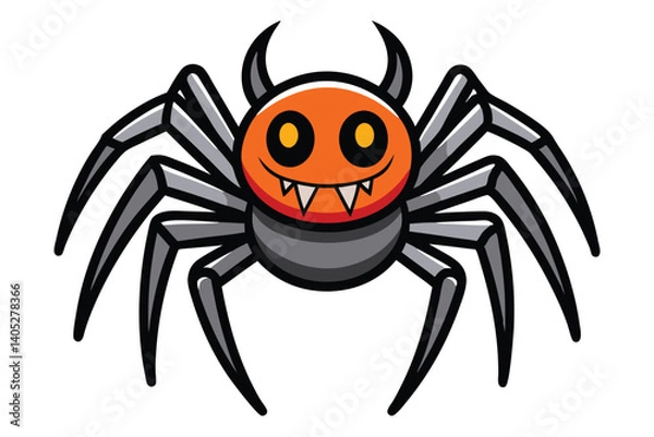 Fototapeta Halloween spider doodle on white background.