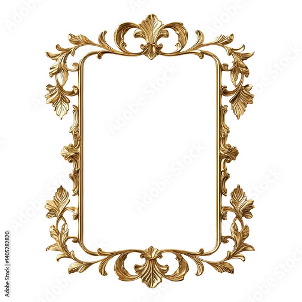 Obraz Ornate Vintage Frame with Intricate Floral Design and Elegant Swirls for Beautiful Artwork Display