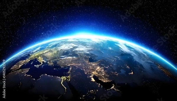 Fototapeta view of the earth from space 