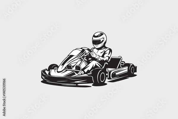 Obraz go-kart racing illustration vector