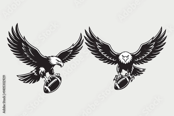 Obraz eagle and football illustration vector