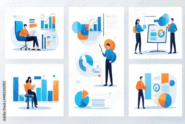Fototapeta Campaign analysis isolated cartoon  vector illustrations art on white background
