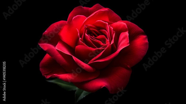 Fototapeta Bright red rose is so stunning with its beauty and lovely shape