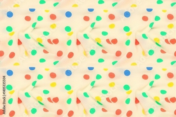Fototapeta Delicate Fabric with Colorful Floating Bubble Design