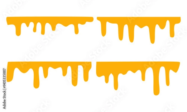 Fototapeta Melted cheese, cheese vector. cheese on white background. Flowing liquid isolated on white background. leak, splash, spilled liquid.