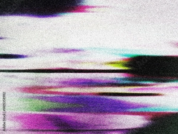 Fototapeta Retro VHS background. Glitch art scan line background. TV scan line monitor for old technology concept. Glitch camera effect. 