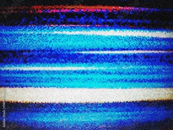 Obraz Retro VHS background. Glitch art scan line background. TV scan line monitor for old technology concept. Glitch camera effect. 