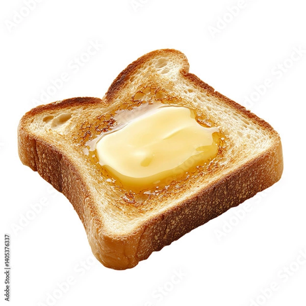 Fototapeta side view of toast with butter melting on top

