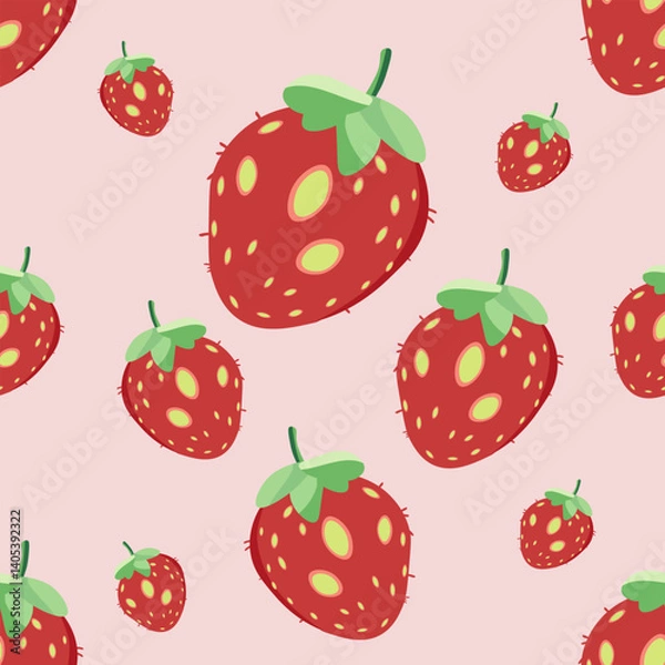 Fototapeta seamless pattern with strawberries