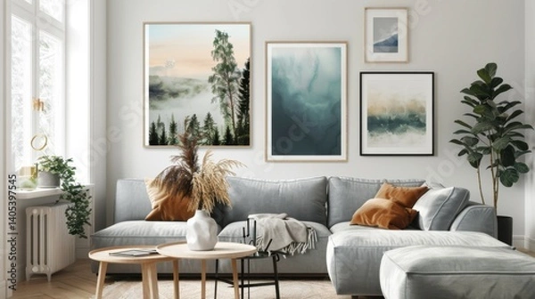 Fototapeta Boho Frame Set Poster Mockup