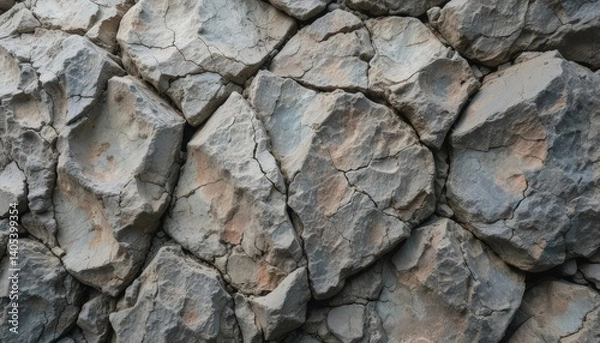 Obraz Dry, Crumbling Earth Surface Showing Weathering Effects.