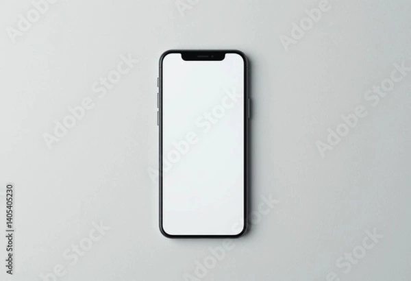 Fototapeta Smartphone mockup with white blank screen isolated on light background. isolated on white background