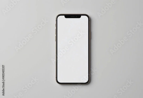 Fototapeta Smartphone mockup with white blank screen isolated on light background. isolated on white background