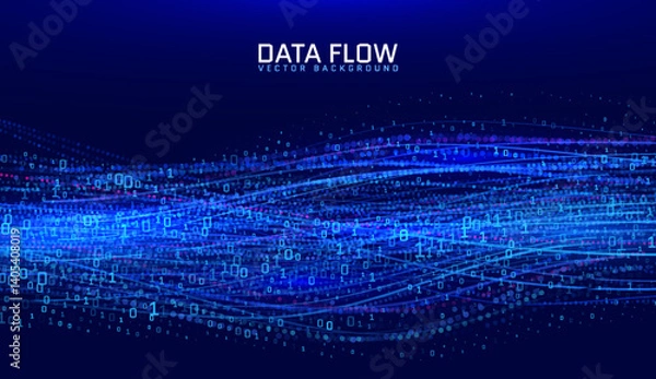 Fototapeta Futuristic light Streaks background. Abstract of warp or hyperspace motion in star trail. Explode particle light line. Technology BLue Light Tunnel. Exploding and expanding movement. Stars explosion.