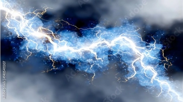 Obraz blue color electricity lightning