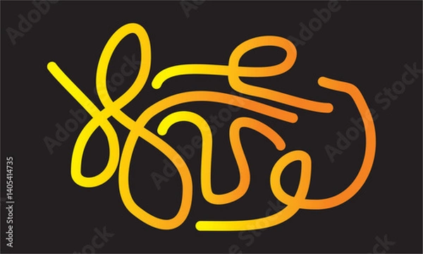 Fototapeta collection of colored abstract wave lines, editable background