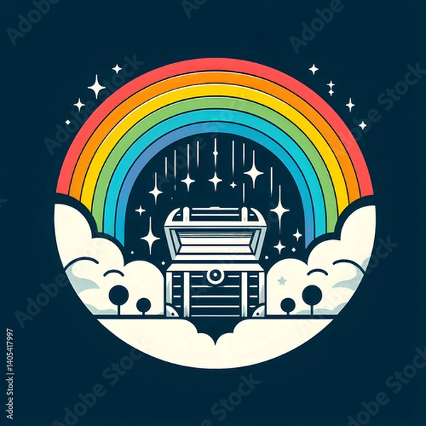 Fototapeta vector illustration of an abstract background with a rainbow