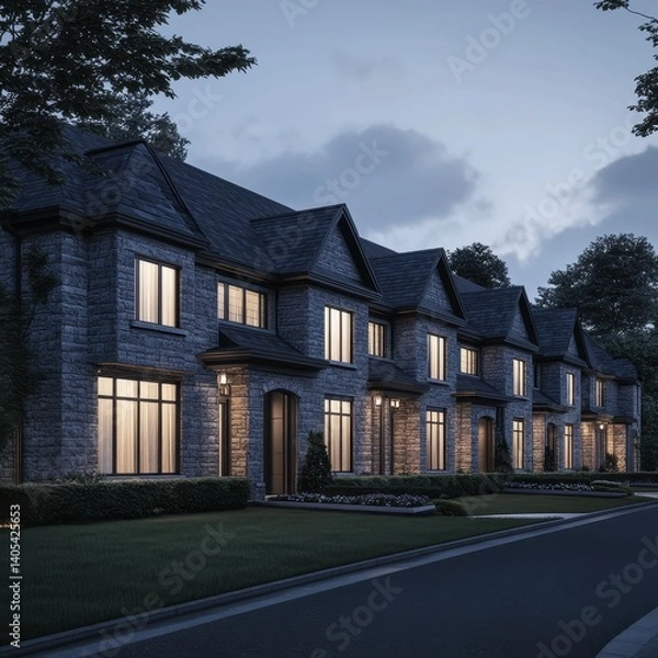 Obraz Row homes at twilight