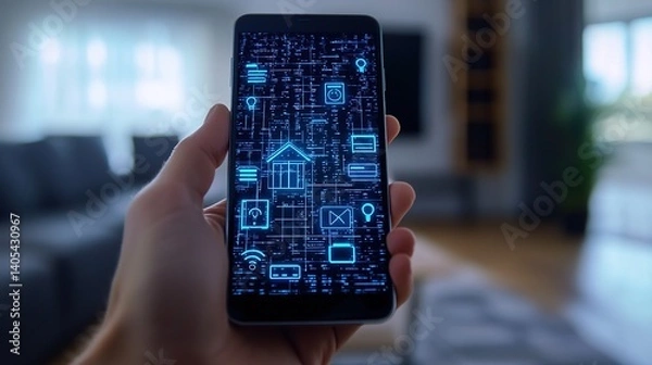 Obraz Smartphone technology revolution exploring digital connectivity in modern homes