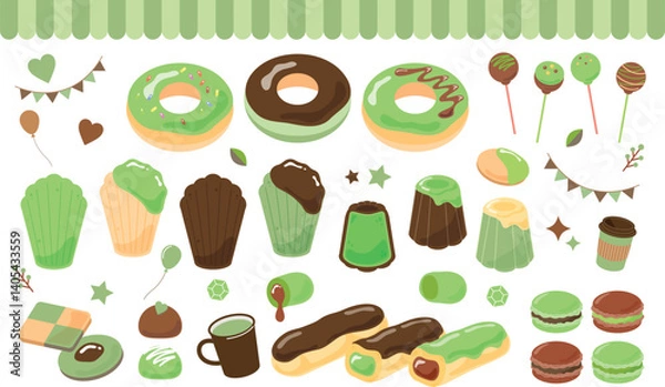 Obraz 抹茶とチョコレートのお菓子