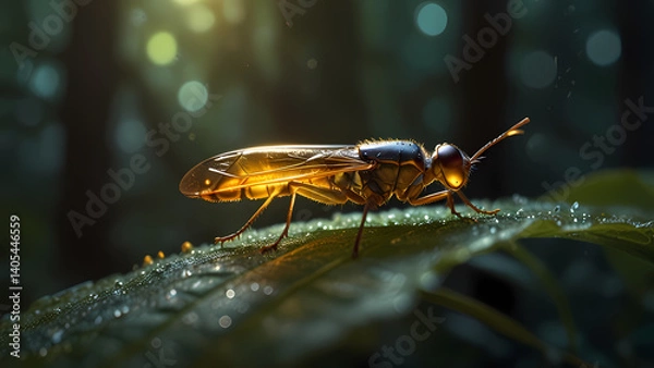 Obraz Firefly Glow Up Close – Nature Illustration Print

